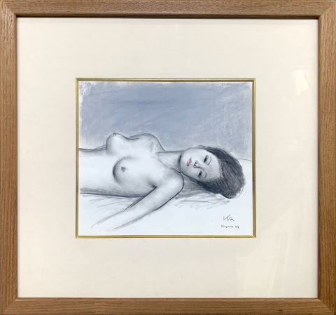 風間完 裸婦1984年 21×19 cm 絵画（ペン 鉛筆）作品